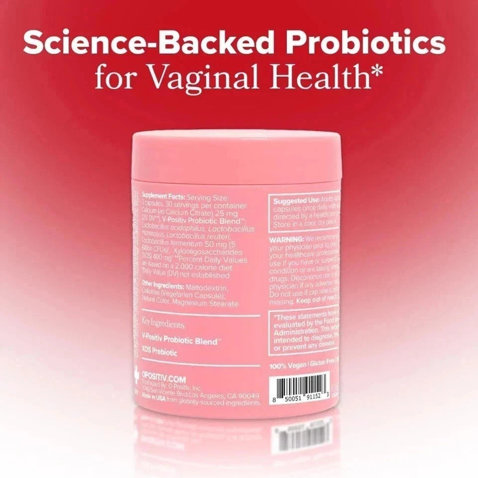 URO O Positiv Vaginal Probiotics for Women Ph Balance with Prebiotics 60