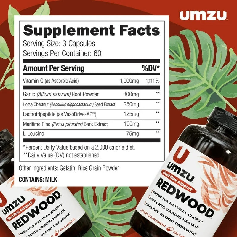 UMZU Redwood MAX 60 Capsules | Boost Nitric Oxide, Blood Flow & Stamina USA