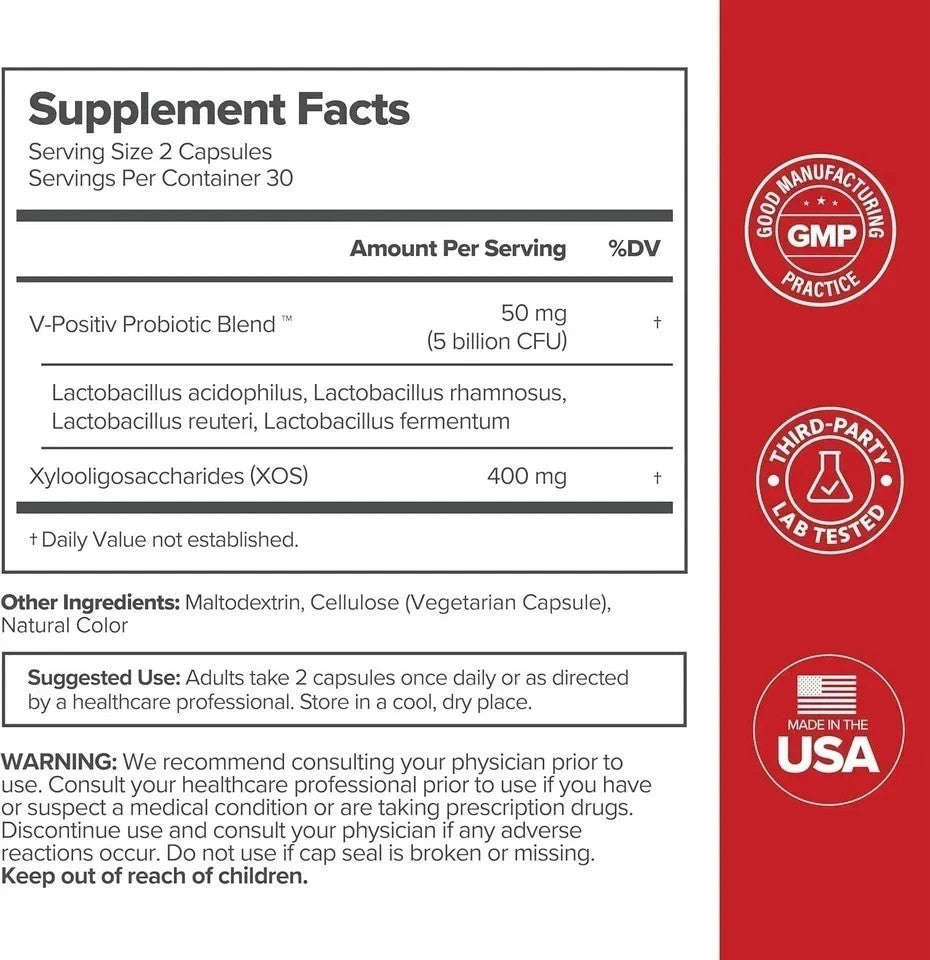 URO O Positiv Vaginal Probiotics for Women Ph Balance with Prebiotics 60