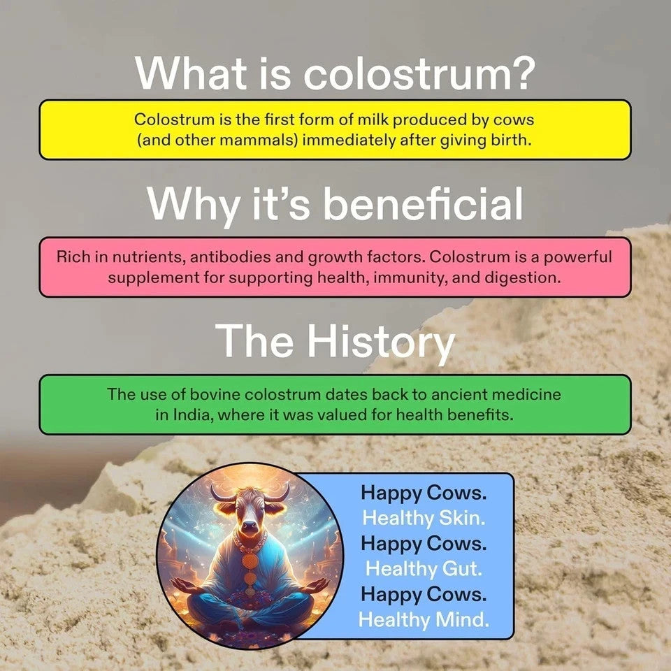 Colostrum Supplement for Gut Health, Hair Growth, Beauty and Immune Support 60 S