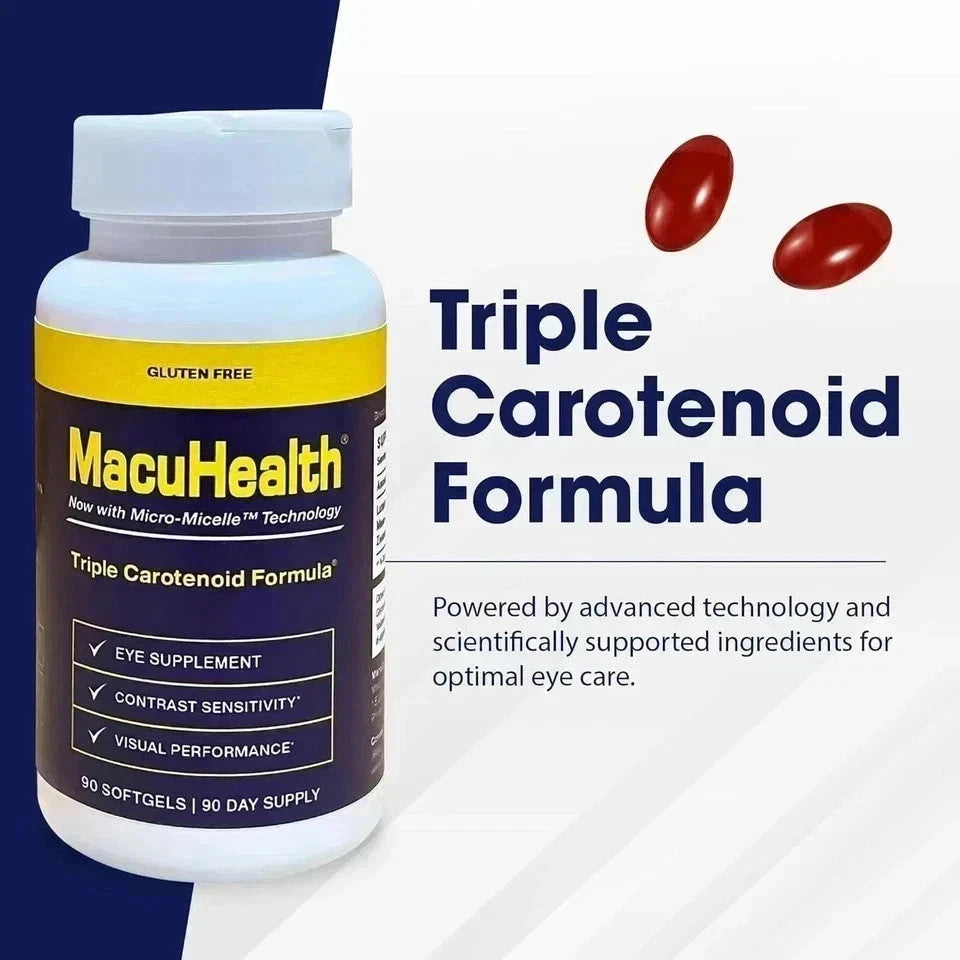 Macuhealth Triple Carotenoid Formula - Eye Vitamins for Adults - 90 Softgels