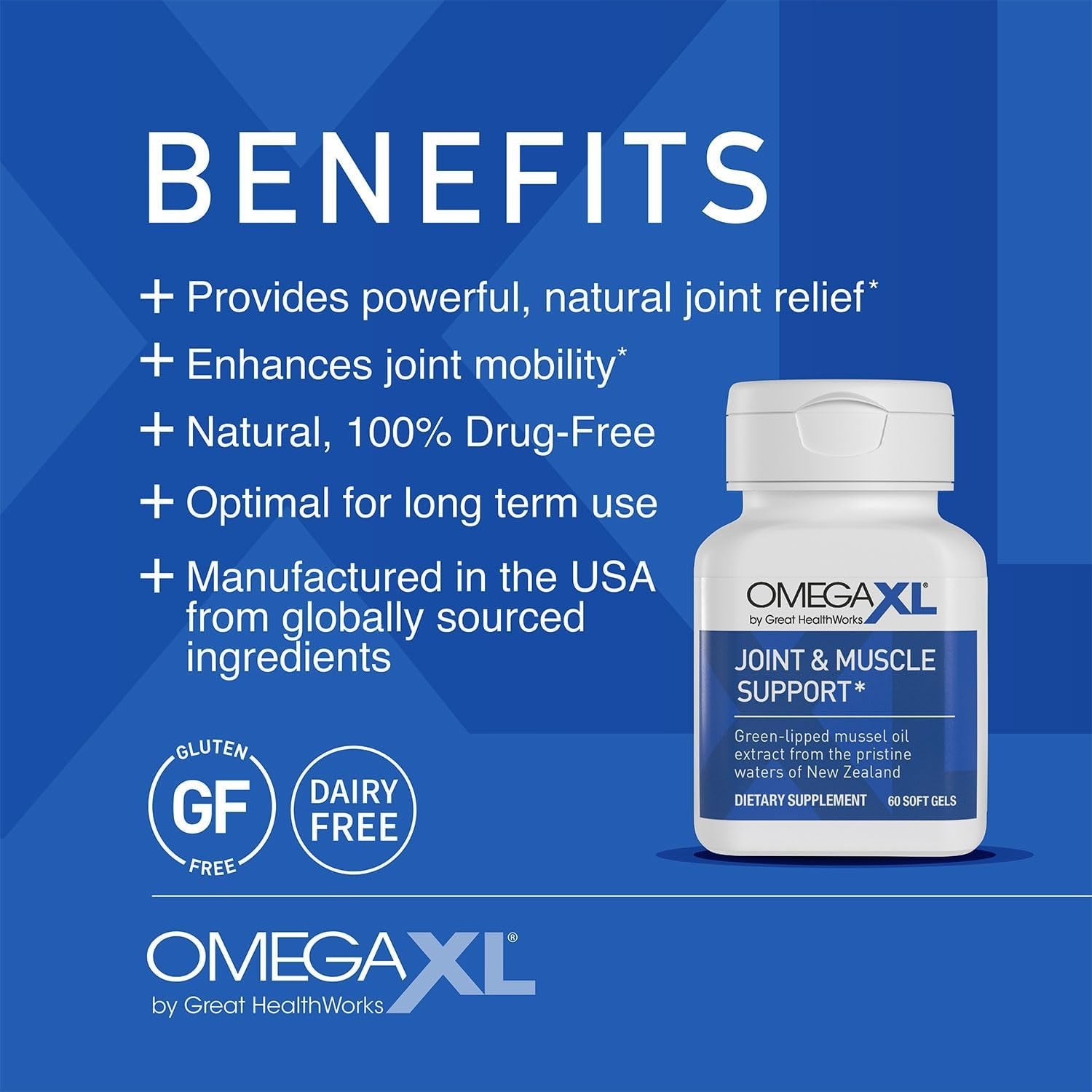Omegaxl Joint Support Supplement - Natural Muscle 120 Count (Pack of 1)