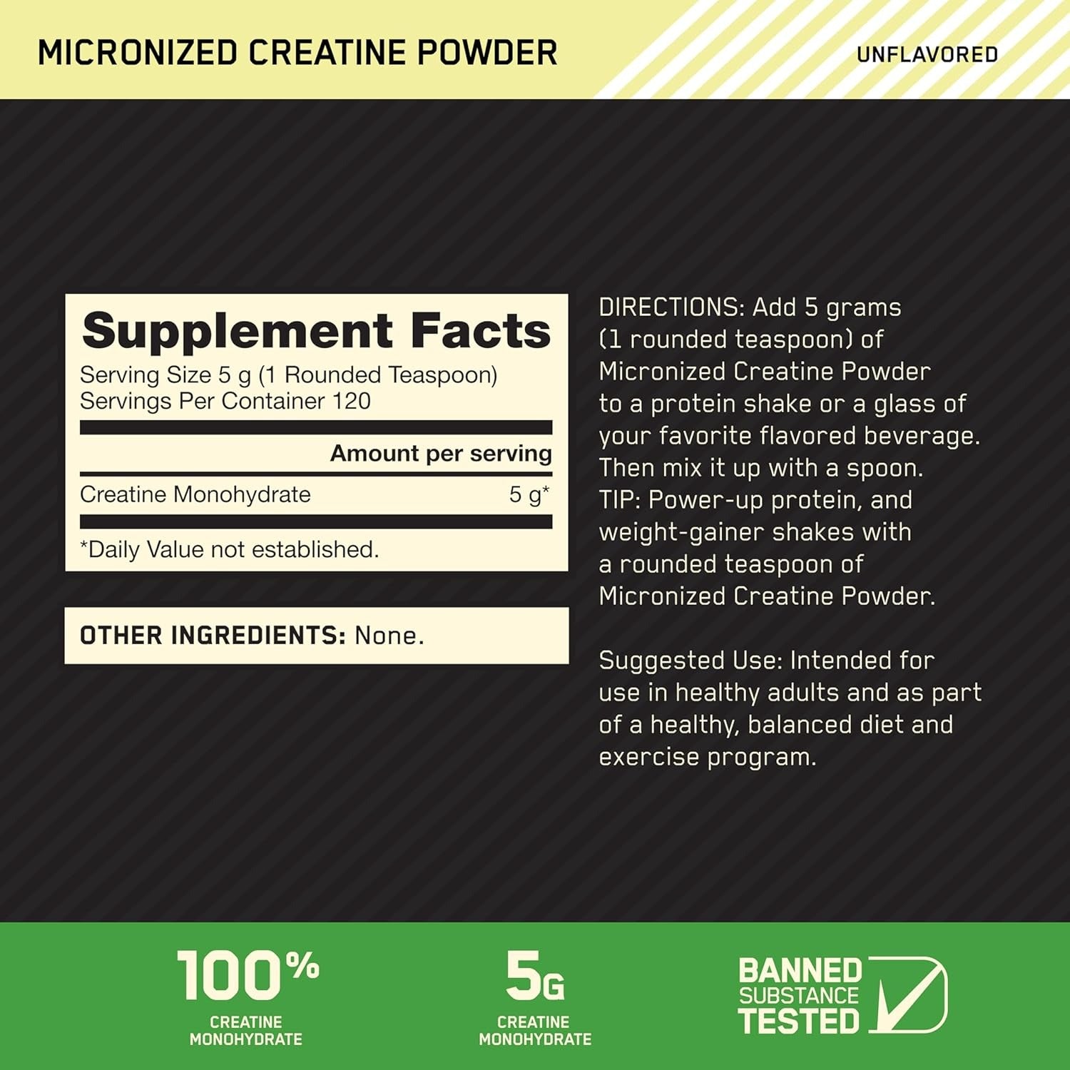 Optimum Nutrition Micronized Creatine Monohydrate