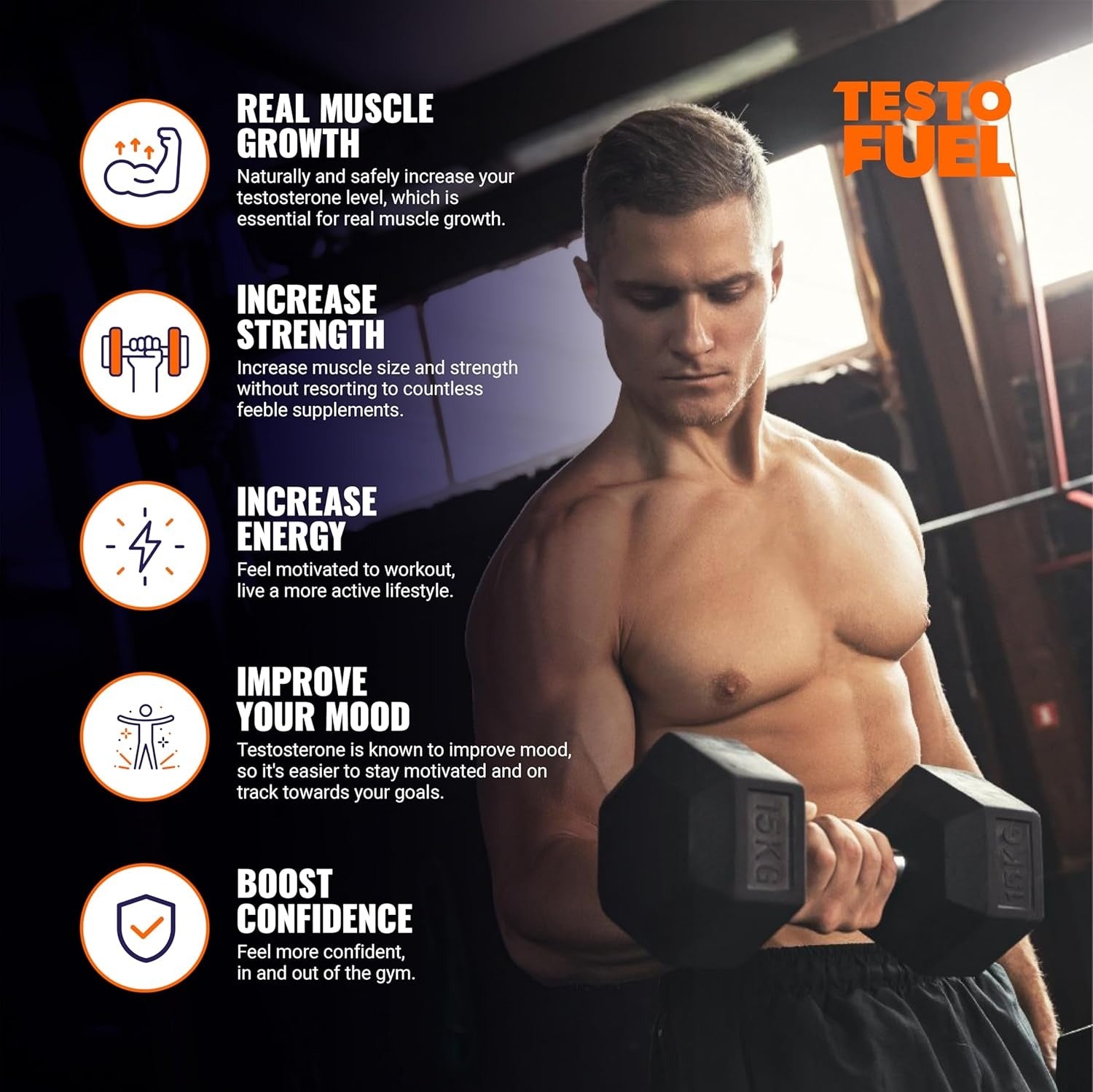 TestoFuel 120 T-Booster Pills - Test Booster for Men