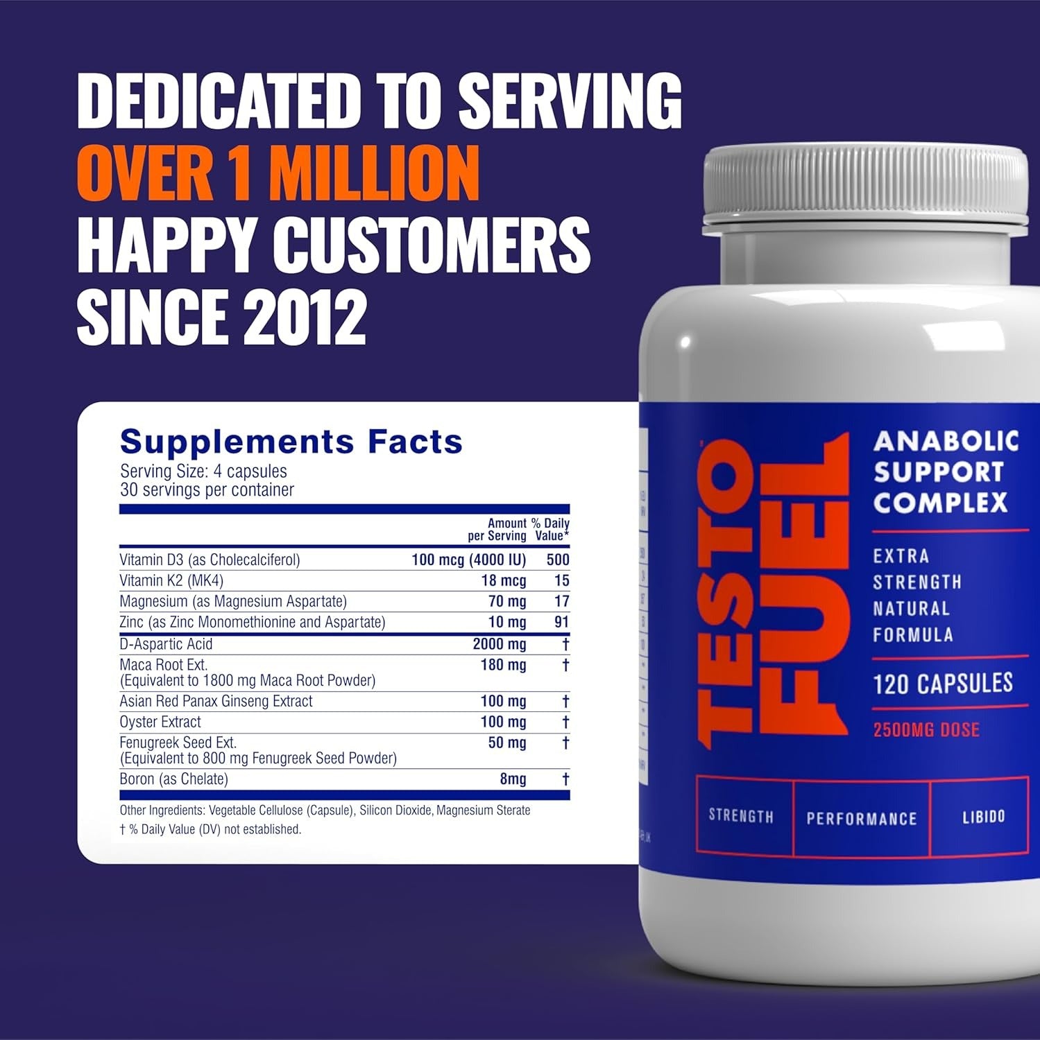TestoFuel 120 T-Booster Pills - Test Booster for Men