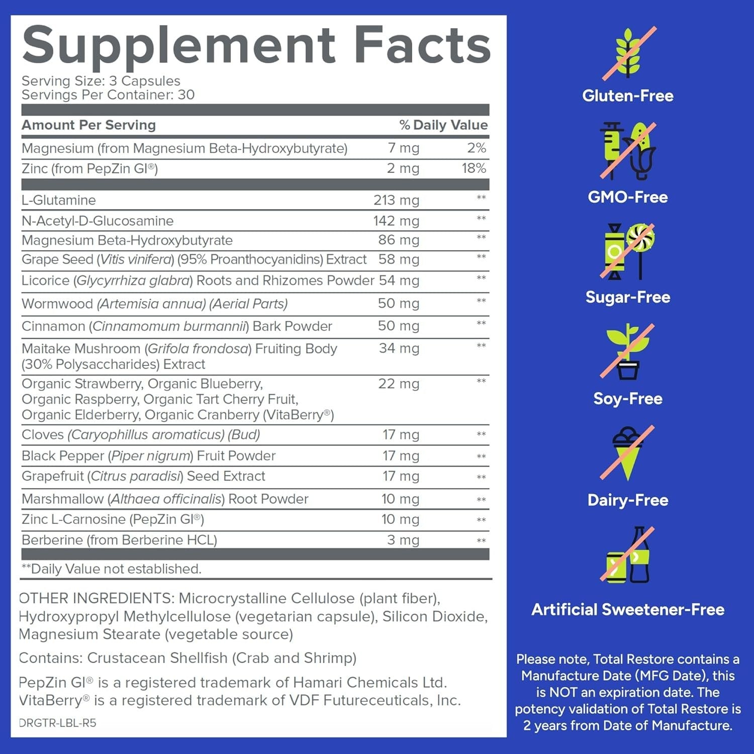 Gundry MD Total Restore Gut Health and Gut Lining Support Supplement (90 Caps)