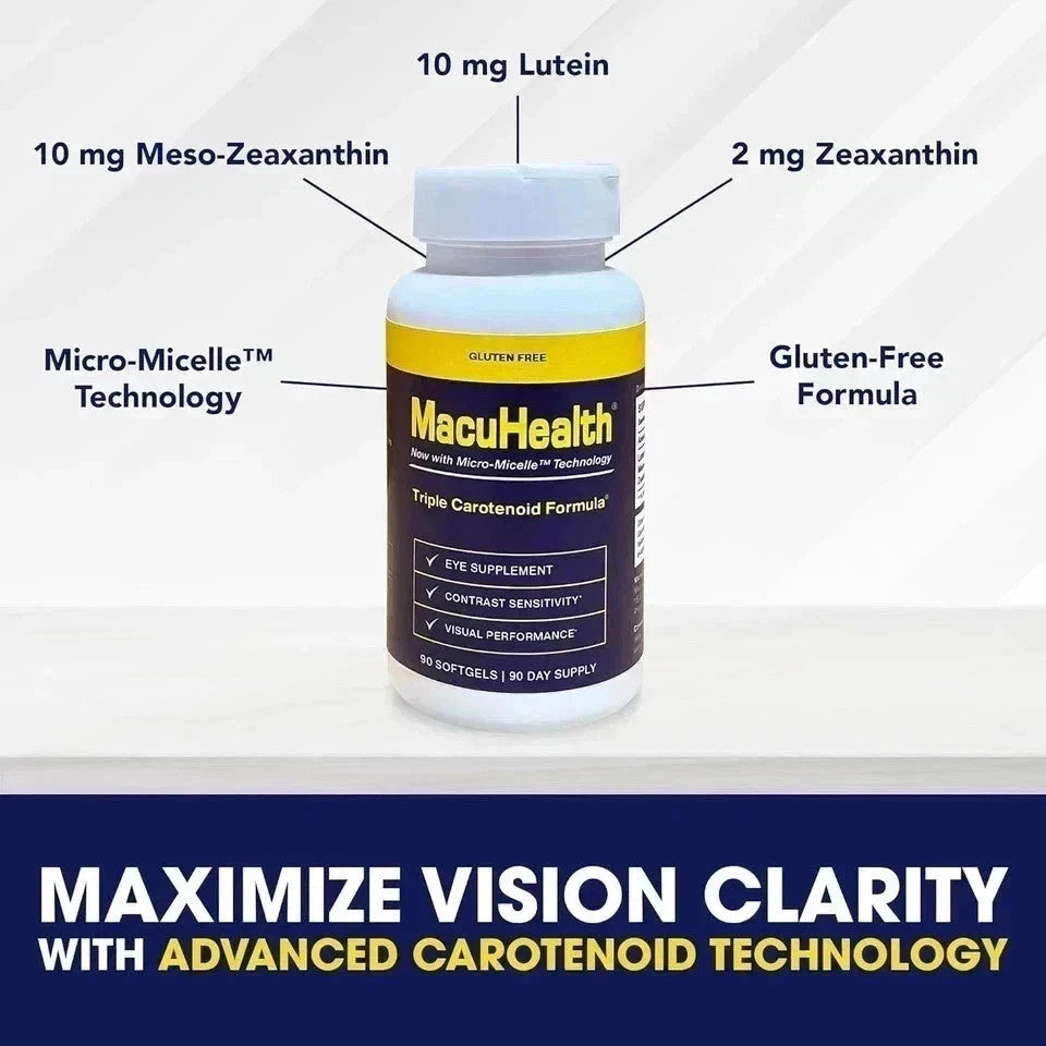 Macuhealth Triple Carotenoid Formula - Eye Vitamins for Adults - 90 Softgels