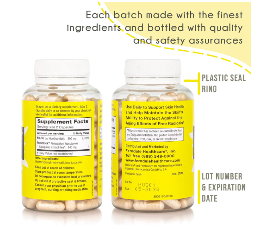 Heliocare Advanced Niacin B3 Supplement 120 Capsules – 240Mg Fernblock PLE