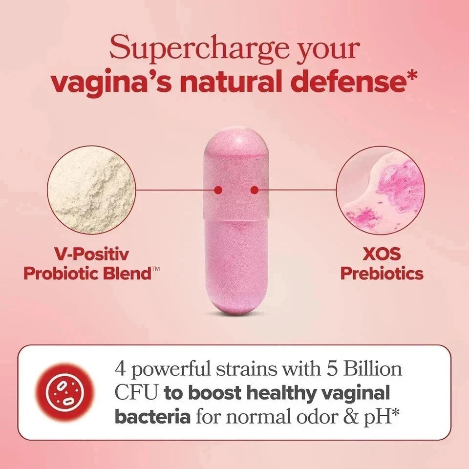 URO O Positiv Vaginal Probiotics for Women Ph Balance with Prebiotics 60