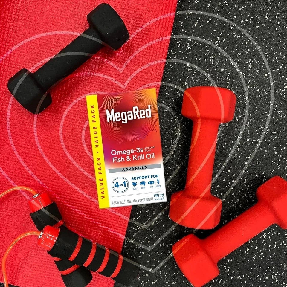 Megared Advanced Absorption Omega 3 Fish Oil 500Mg 80 Softgels New Free Shipping