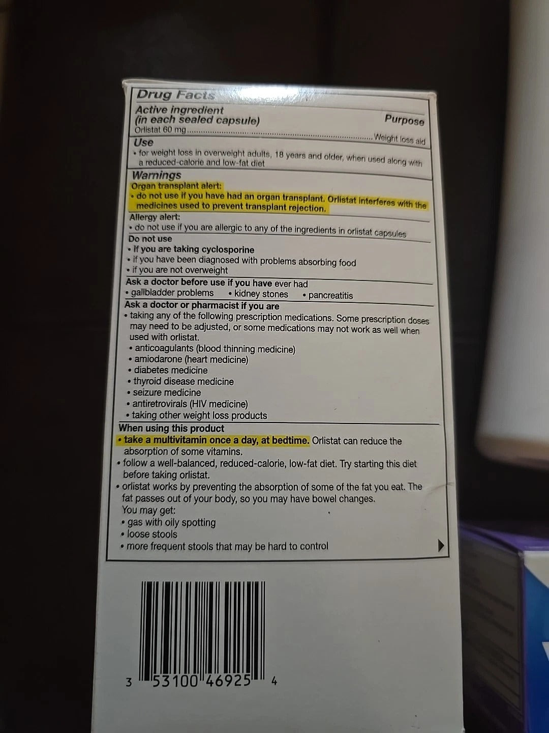 Weight Loss Diet Pills, Orlistat 60 mg Capsules 120 Count