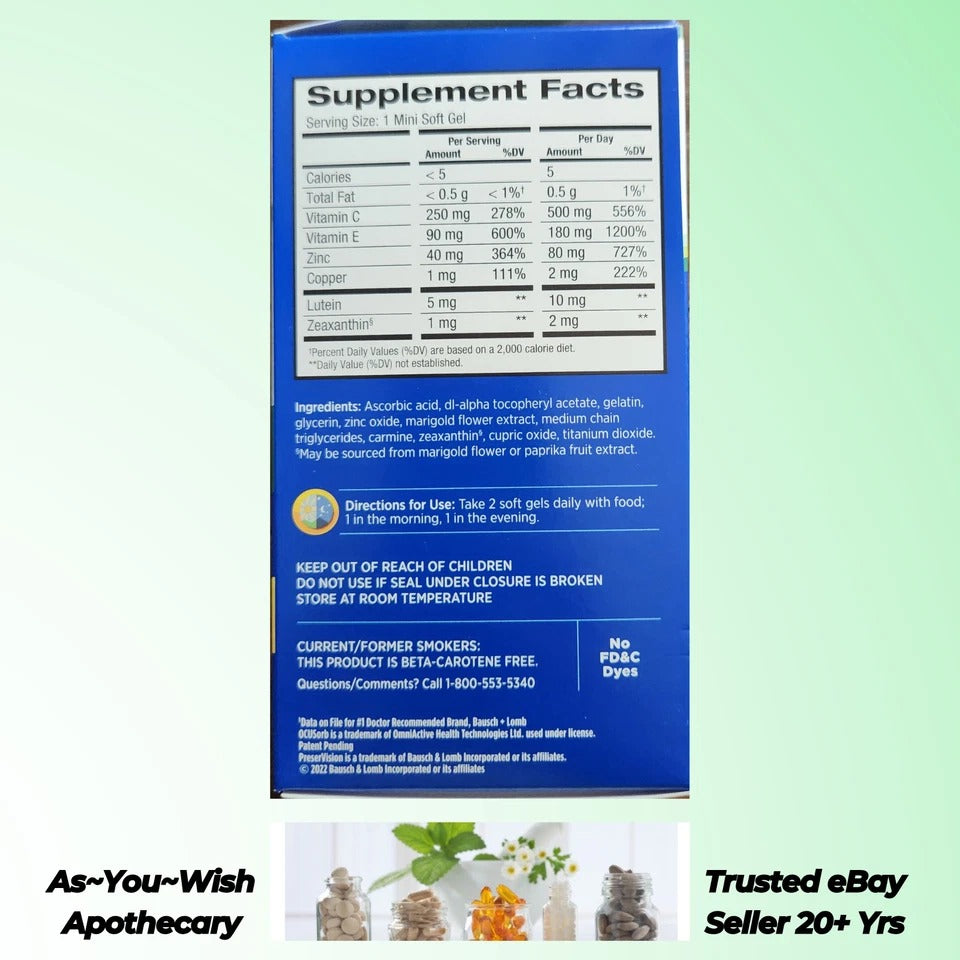 PreserVision AREDS 2 Eye Vitamins 210 Mini Softgels