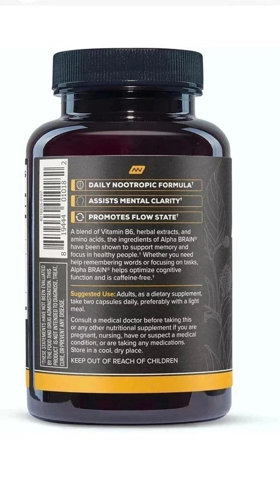 Alpha Brain Memory & Focus Dietary Supplements- 90 Capsules