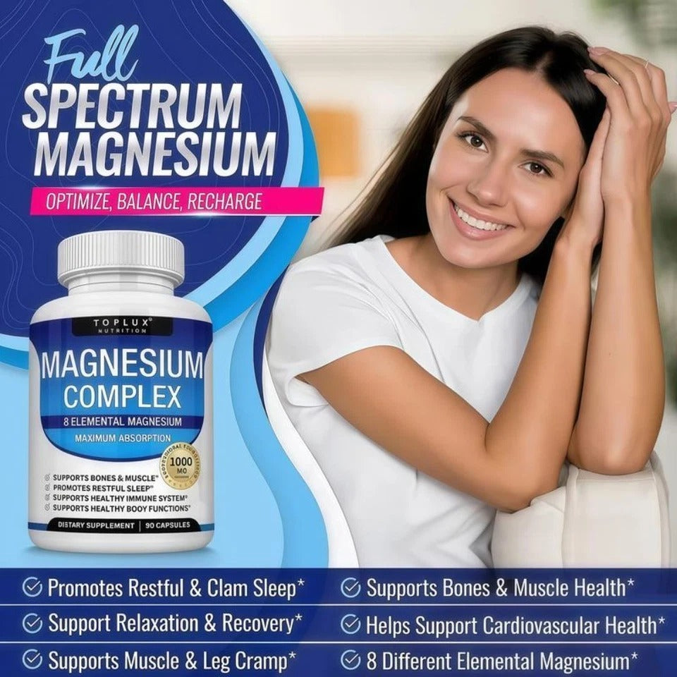 TopLux Magnesium Complex 1000mg, 90 Capsules