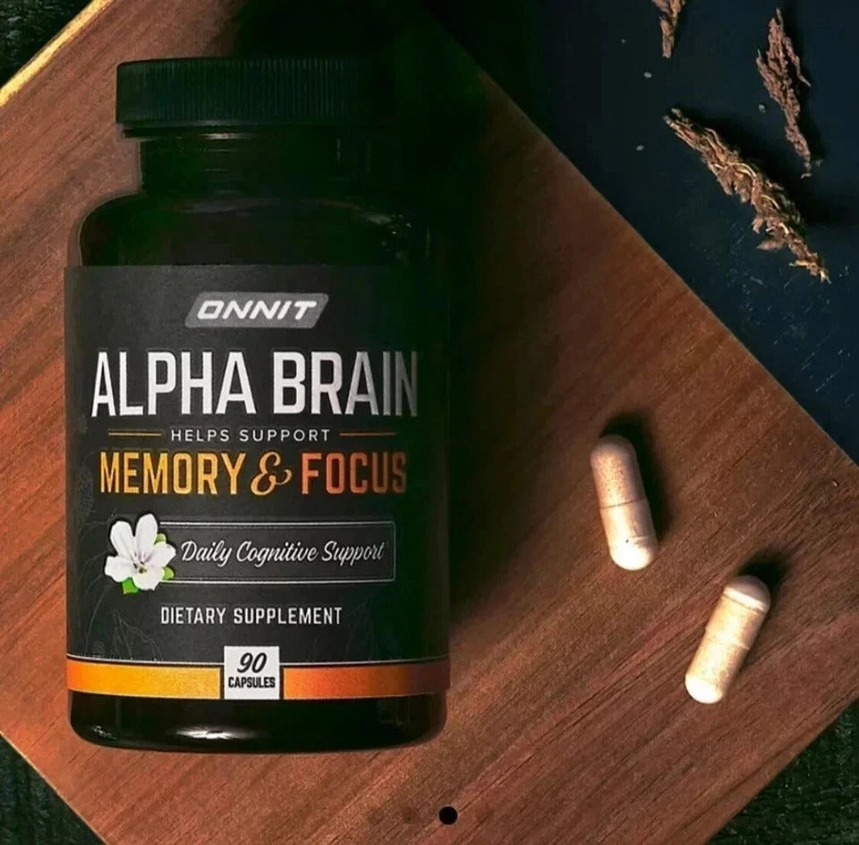 Alpha Brain Memory & Focus Dietary Supplements- 90 Capsules