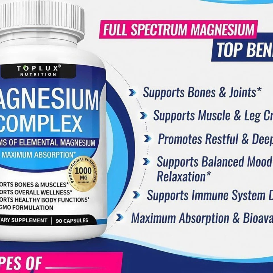 TopLux Magnesium Complex 1000mg, 90 Capsules