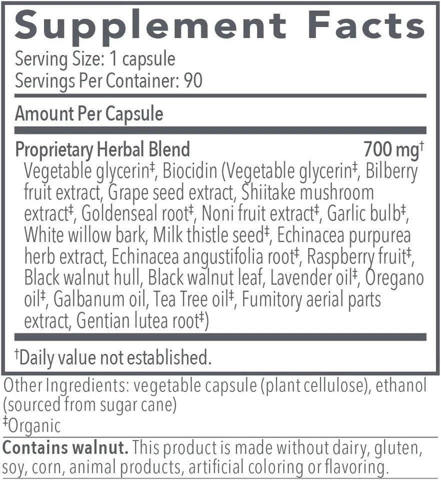 Biocidin 90 Capsules Gut Detox Cleanse Biofilm Support